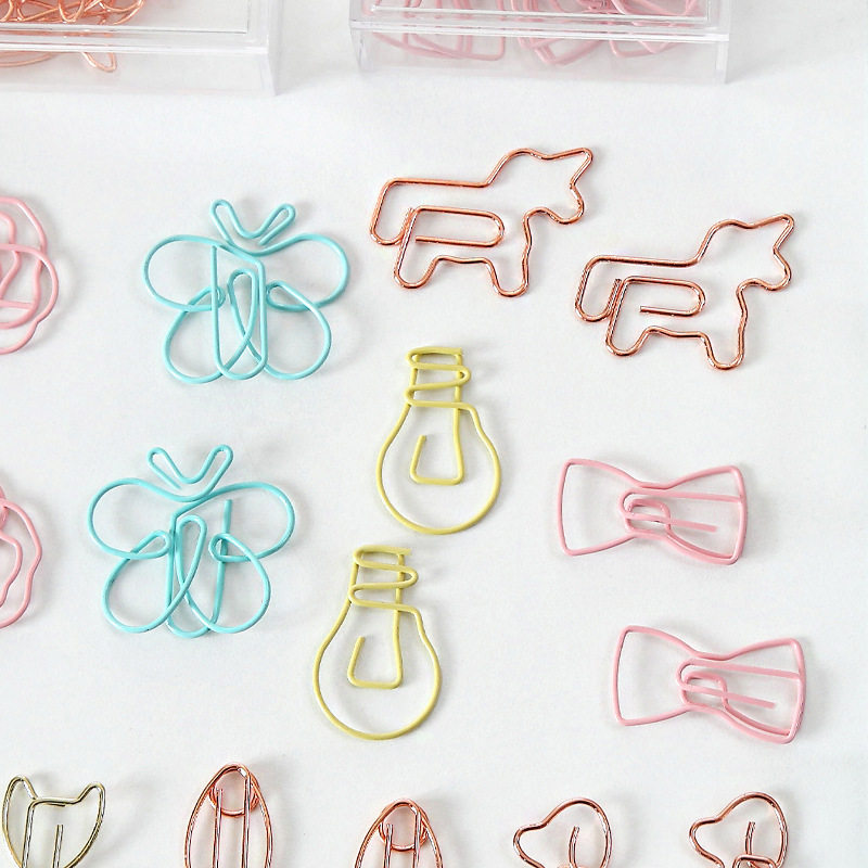 Cartoon metal paper clips, colorful special-shaped bookmarks, male paper clips, creative animal-shaped paper clips