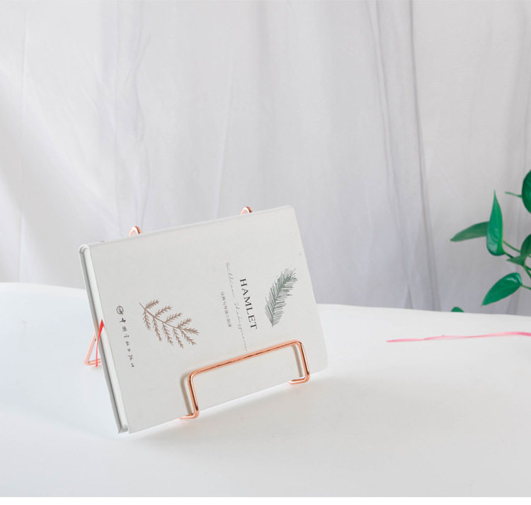 Nordic ins iron metal reading book stand simple book newspaper book holder dinner plate record album book display stand