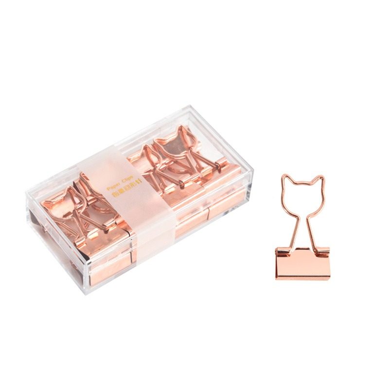 Cute clip stationery high-looking creative rose gold long tail clip small ticket holder swallowtail clip for office students