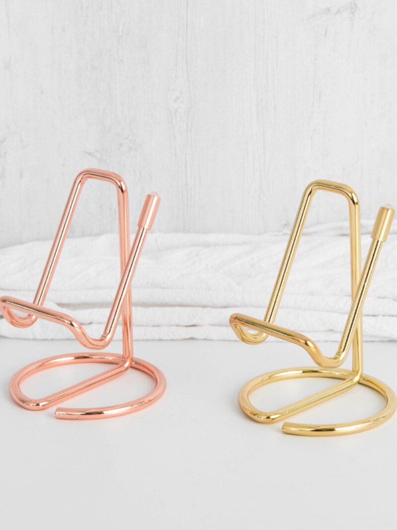 Mobile phone holder hollow ins simple floor-standing base electroplated metal portable desktop ipad support stand creative