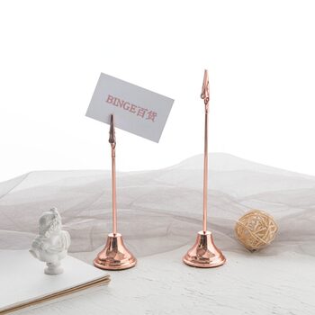 ins Creative Desktop Photo Metal Note Clip Electroplated Rose Gold Vertical Exhibition Wedding Seat Clip Ornament
