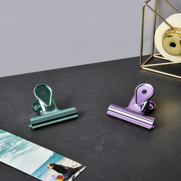 Creative water drop clip stationery metal stainless steel electroplated long tail clip dovetail clip file storage ticket clip office