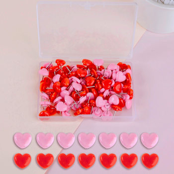 Flat Head Thumbtacks ins Pink Creative Heart Peach Heart Cork Board Photo Wall Map I-Shaped Felt Wall Photo Nail
