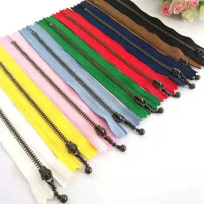 YKK zipper 20cm bronze, 3 drops head closed end metal zipper diy handmade bags luggage accessories