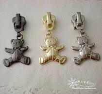 High-grade metal zipper head No. 3 and No. 5 zipper pull lock head luggage clothing DIY accessories bear