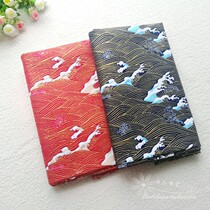 Day department and wind bronzed gold powder pure cotton plain weave date style and clothing fabric bag handmade DIY fabric waves