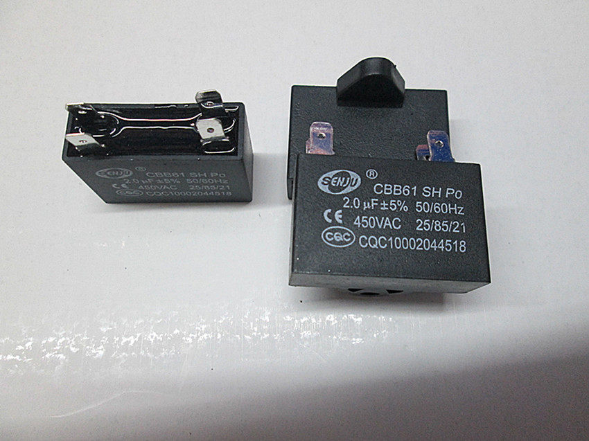 CBB61 2uF motor start electric fan oil smoke motor ceiling fan air conditioning capacitor 450V-four-piece foot