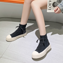 Hip-hop high-top shoes Womens 2021ins Super Fire Board Shoes Academy Joker casual platform shoes trendy shoes stretch socks shoes