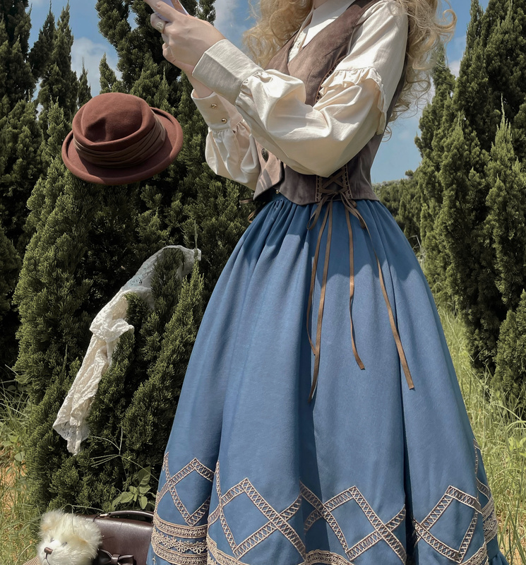 Original | in Stock | Riding Sister's Skirt Original Lolita Daily Dress Half Skirt Sk Spring and Autumn