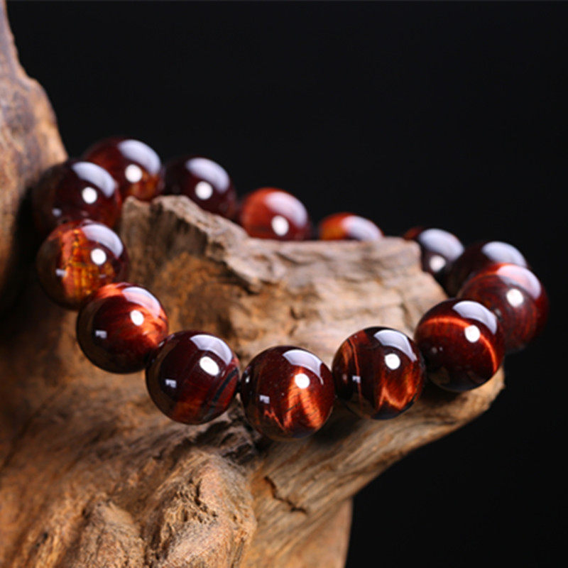 Natural red tiger eye stone hand-made cat eyes stone tiger eyes stone Buddha pearl eagle eye wood varieterite hand string water crystal ornament anti-small three