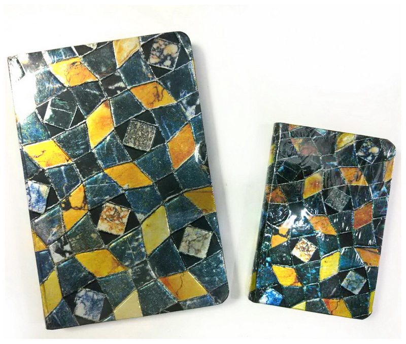 Prosper Art Hardcover Art Notebook (Blue Geometric Puzzle)