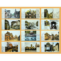 Old Town Series oil painting postcards 12 sets of Yingsun Lotus 80 points postal postage postal postcards can be mailed