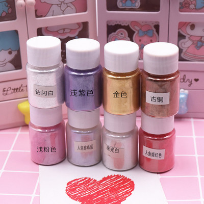 taobao agent Clay pearl powder on clay color crystal drop glue DIY ultra -fine powder metal texture gold powder and silver powder