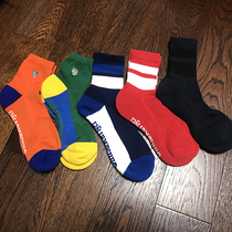 Day single low Help midsection Bar Two bars Bars Collage Large Logo Embroidered Red Towel Bottom Skateboard Sports Men Socks