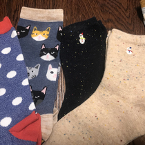 Exit Japan Day Single Clutter Stripe Wave Dot Cute 100 Hitch Mid-Cylinder High State Student Thin Lady Socks