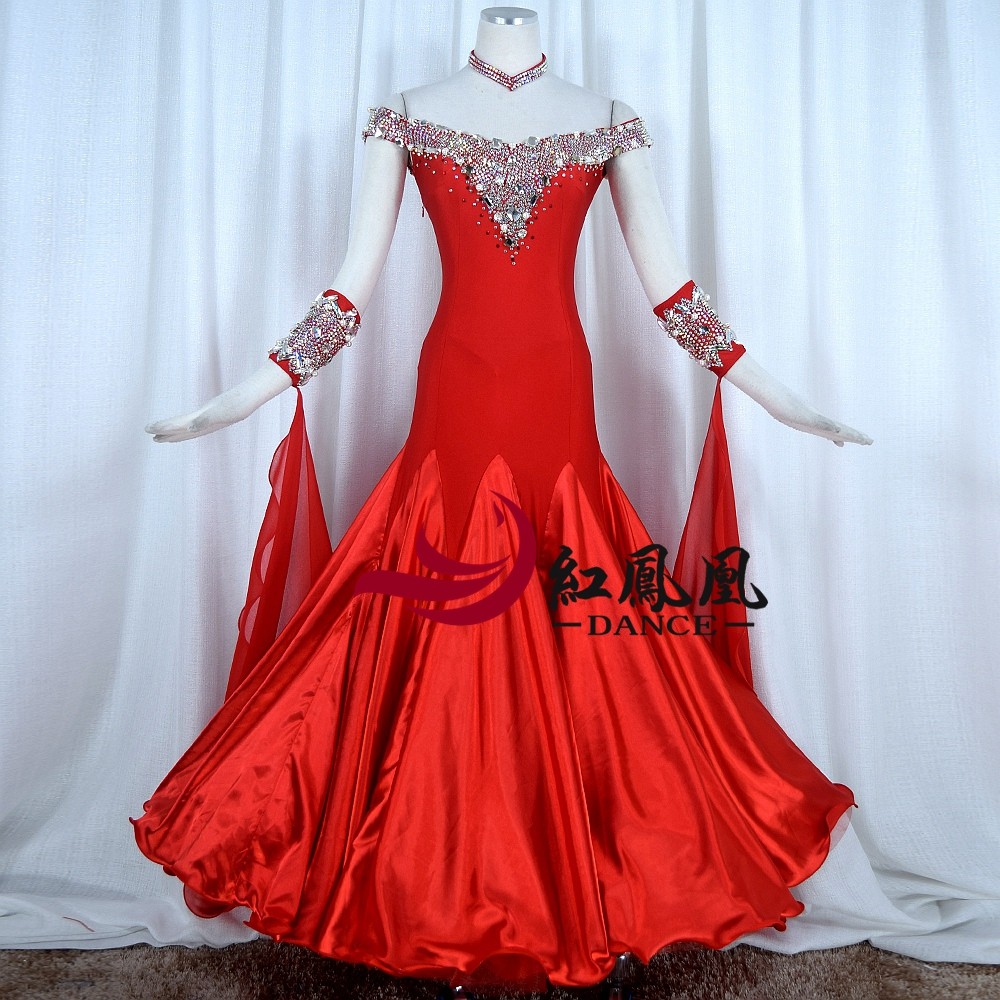 Customize International Morden Dance Professional Competition Dress New Grand Pendulum Skirt National waltz performance Out of service BR881