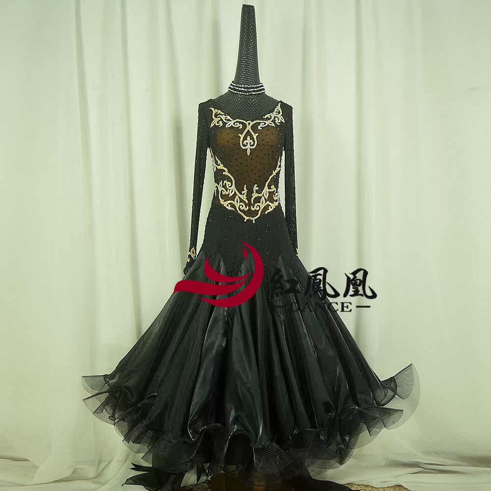 Red Phoenix High-end Custom Morden Dance Competition Dress Stage Play Out National Standard Social Dance Dress Grand Hem Skirt BR801