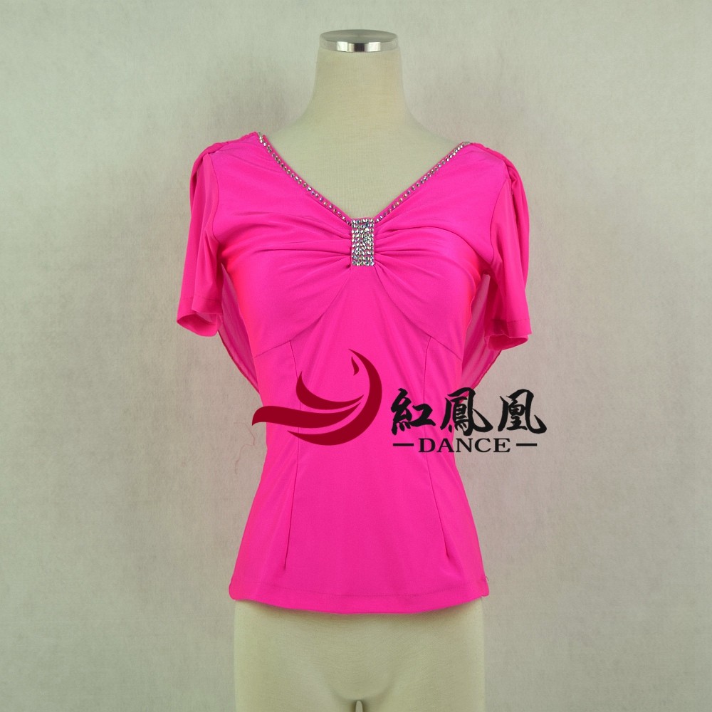 Red Phoenix High-end Morden Practice Skirt Half Body Dress National Standard Waltz Practice Costume square social dance dress L153