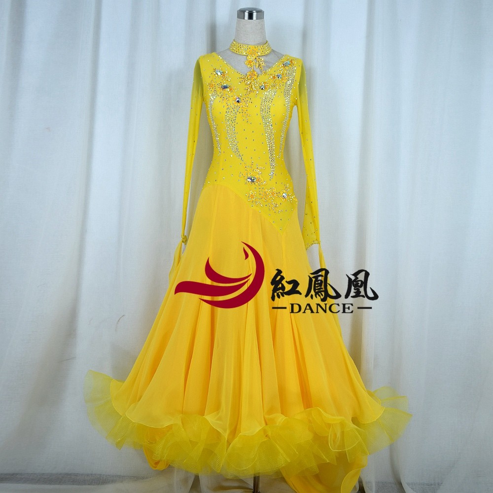 Red Phoenix Professional Custom New Morden Dance Dress Competition Skirt Stage Acting Out National Standard Social Dance Dress BR835