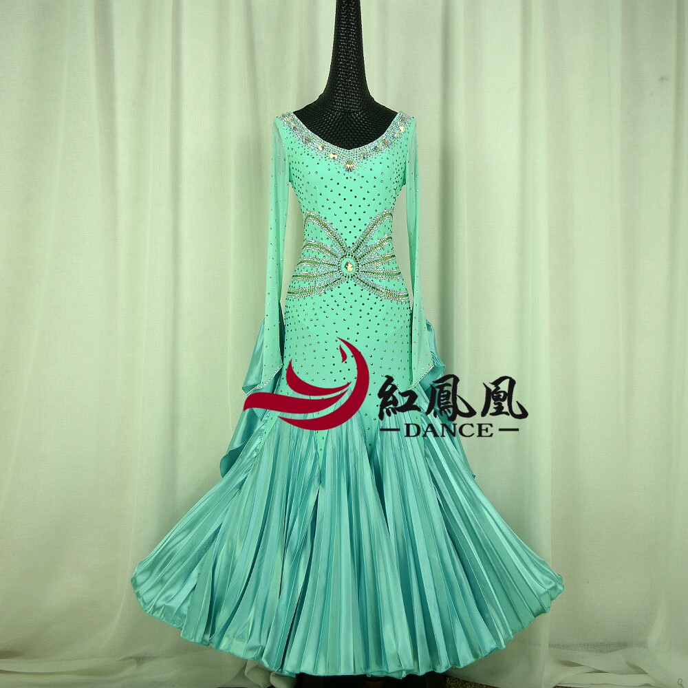 Red Phoenix High-end New Morden Dance Dress Competition Dress Rehearsal for the National Label Social Dance Giant Pendulum Skirt BR752