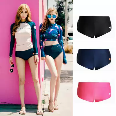 Korean two-piece diving suit women's triangle summer tight beach bikini sexy swimming trunks anti-light shorts