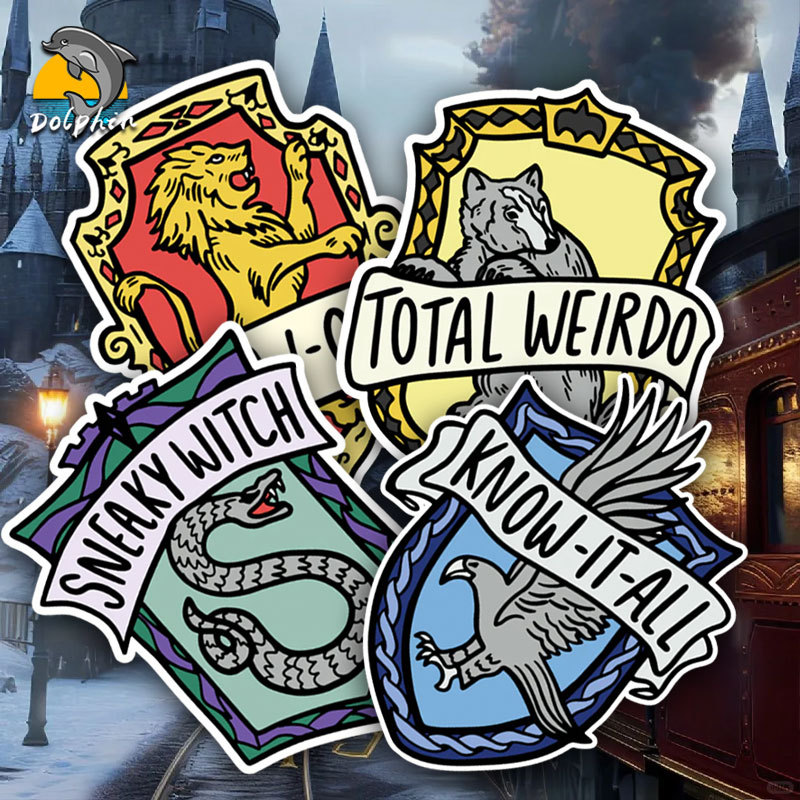 Harry Potter Academy Slytherin Gryffindor Ravenclaw Hufflepuff Waterproof Sunscreen Reflective Car Stickers
