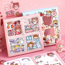 100 cute stickers suit transparent waterproof self-adhesive water glasses decoration stickers hand ledger girl hearts and wind stickers