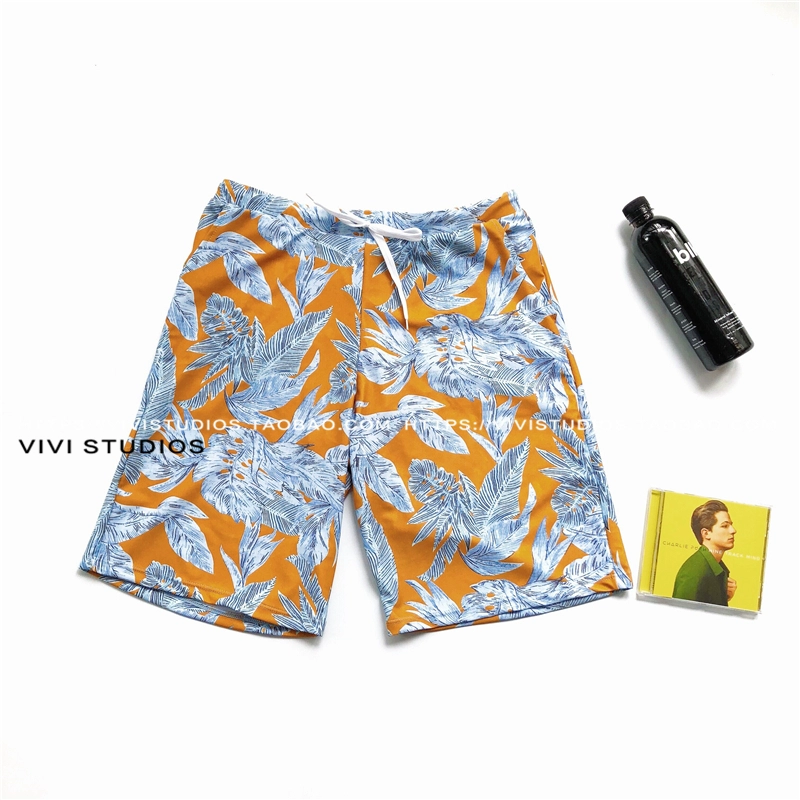 VV 18ss quần đi biển bên bờ biển quần lửng nam nhanh khô quần năm điểm quần short phẳng góc người yêu quần đi biển đẹp rẻ