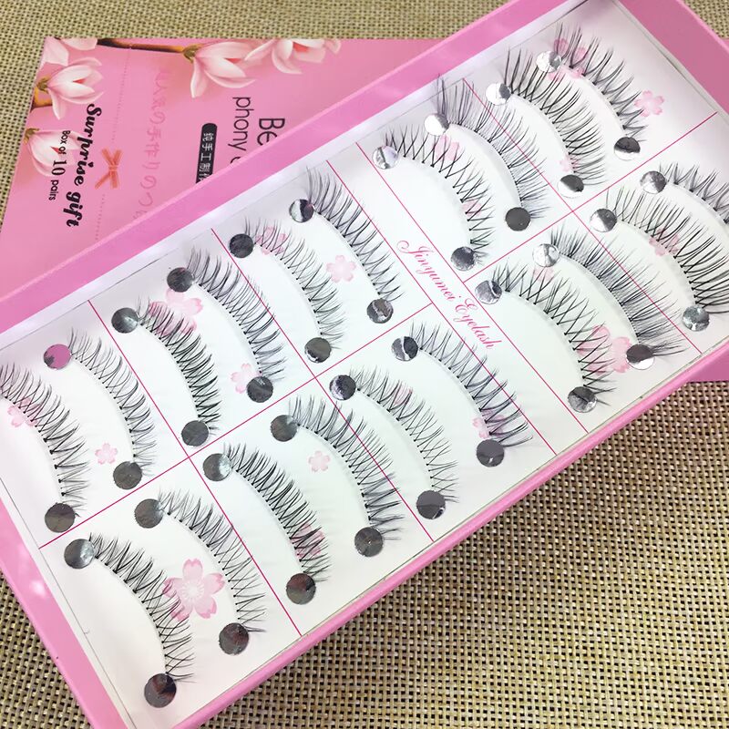 Handmade mười cặp kết hợp chân dung gia đình mài lông mi giả dày tự nhiên trang điểm nude mô phỏng làm đẹp hàng ngày trang điểm cô dâu - Lông mi giả mi gân trong