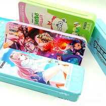 Double-layer password lock stationery box New creative cartoon plastic double-layer stationery box multi-function pencil box wholesale