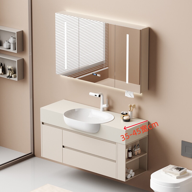 Small Apartment 40cm Narrow Edge Large Basin Bathroom Cabinet Combination Washbasin Ceramic Basin 35cm Wash Basin Cabinet