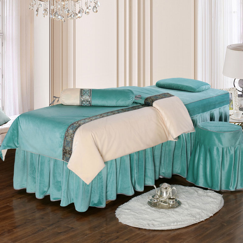 Một gia đình bốn cao cấp đẹp bedspread dầu gội đầu massage thẩm mỹ viện có thể được tùy chỉnh để gửi cốt lõi - Trang bị tấm ga giường spa giá rẻ