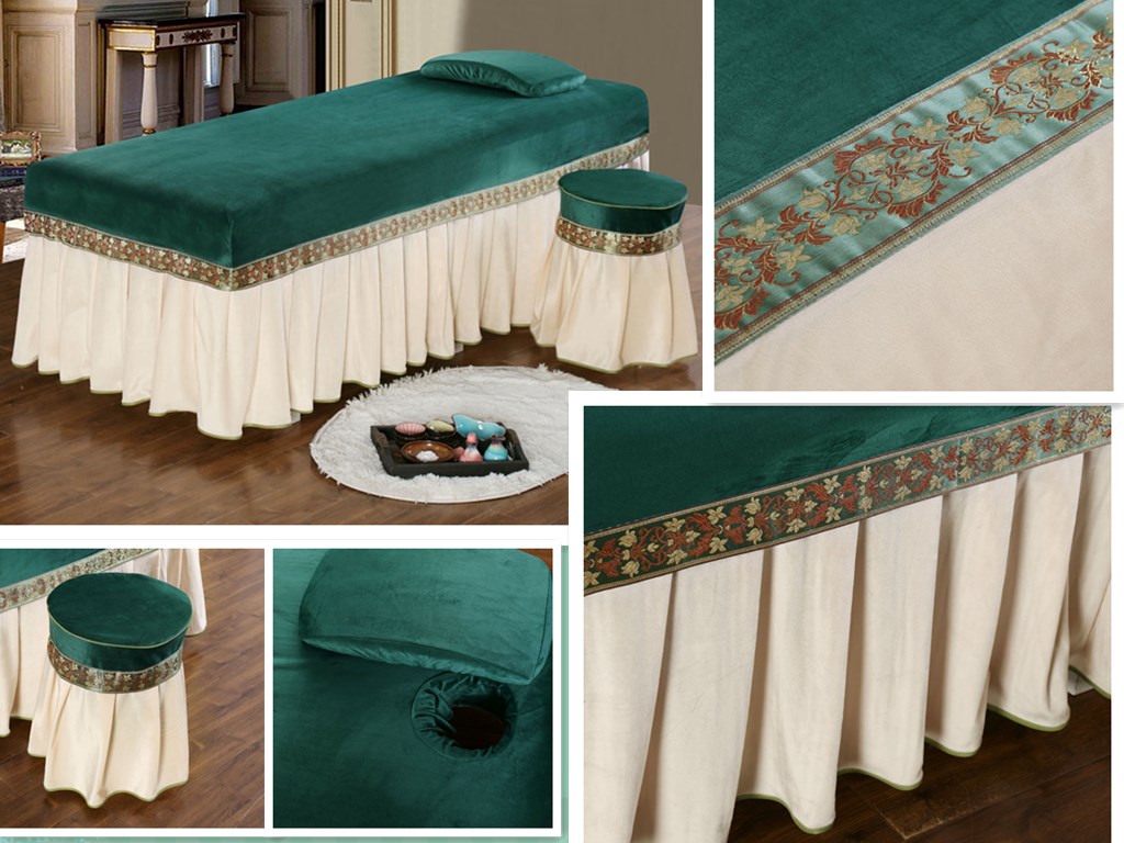 Một gia đình bốn cao cấp đẹp bedspread dầu gội đầu massage thẩm mỹ viện có thể được tùy chỉnh để gửi cốt lõi - Trang bị tấm khăn trắng trải giường spa