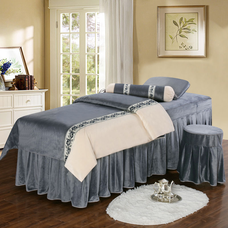 Một gia đình bốn cao cấp đẹp bedspread dầu gội đầu massage thẩm mỹ viện có thể được tùy chỉnh để gửi cốt lõi - Trang bị tấm ga giường spa giá rẻ