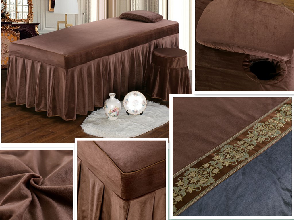 Một gia đình bốn cao cấp đẹp bedspread dầu gội đầu massage thẩm mỹ viện có thể được tùy chỉnh để gửi cốt lõi - Trang bị tấm ga giường spa giá rẻ
