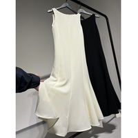 050411G Body Shop original C high sense black round neck sleeveless waist slimming hip fishtail suspender skirt
