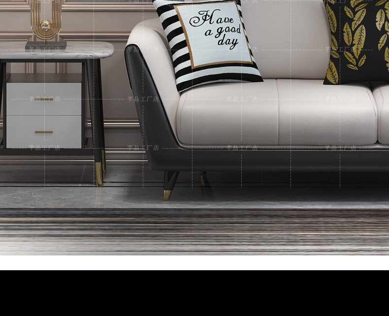 Ánh sáng Bắc Âu sang trọng sau hiện đại sofa da nghệ thuật đơn đôi ba người căn hộ nhỏ phòng khách đồ nội thất da tùy chỉnh - Ghế sô pha sofa nỉ