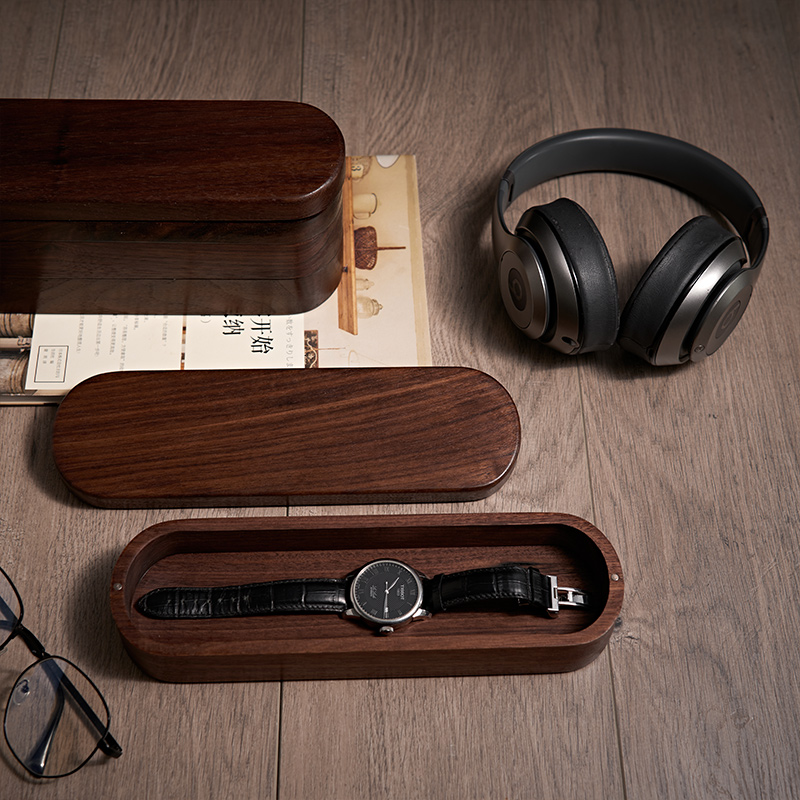 Black Walnut Collection Box Household Solid Wood Multi-layer Storage Box Multi-function Desktop Wood Collection Box