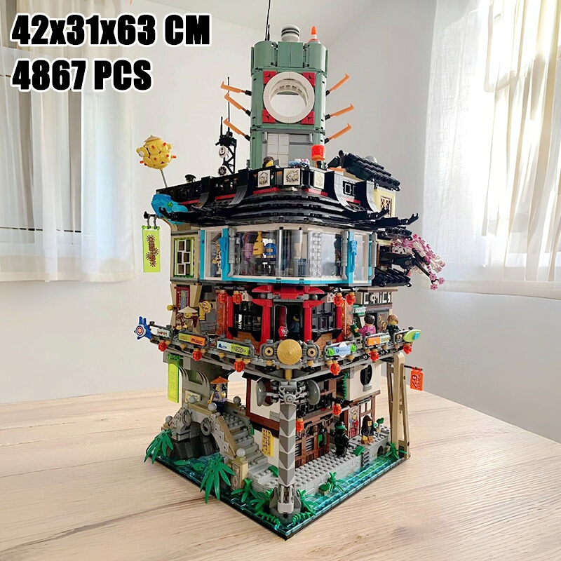 70620 Ninjago City Headquarters Building Large Street View Garden Building Assembly Toy Chinese Building Blocks