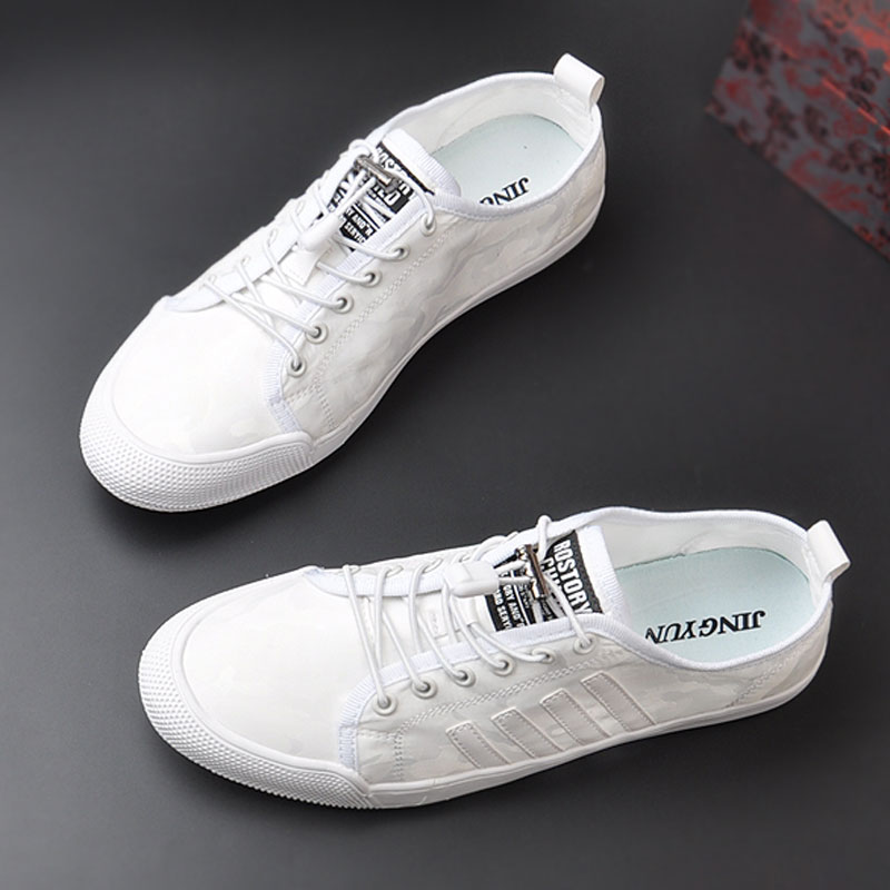 Sails Shoes Men's Breathable Ice Silk Summer New Little White Shoes Casual Men's Shoes SubHan Prints 100 Hitch White Board Shoes Men