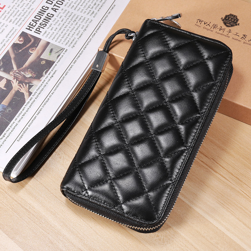 2021 new large capacity women's wallet female long version delicate sheepskin women's clutch mobile phone bag zipper bag