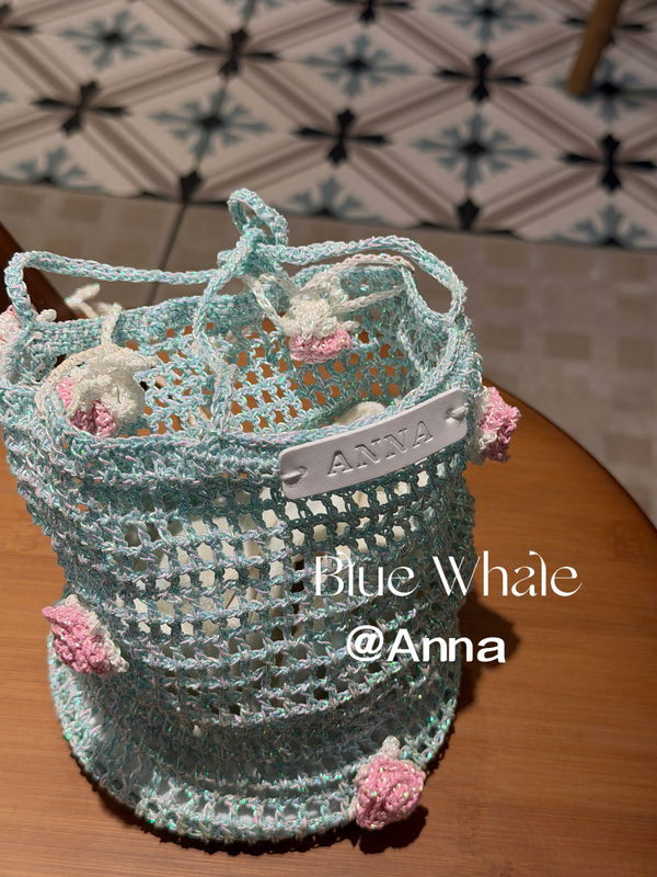 Bluewhale | Rattan Rose Bag Crochet Handmade DIY Materials Niche High-End Core-Spun Yarn Exclusive Hand-Carrying Bluewhale | Rattan Rose Bag Crochet Handmade DIY Materials Niche High-End Core-Spun Yarn Exclusive Hand-Carrying