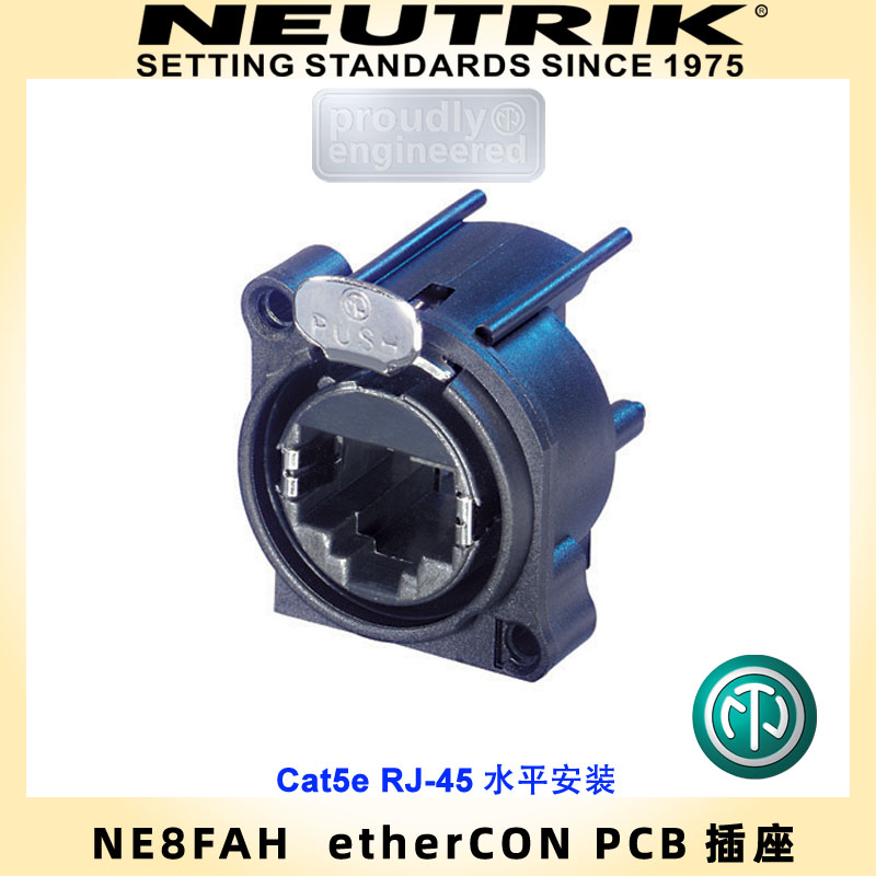 Neutrik NE8FAH Neutrik CAT5e PCB socket EtherCon Cat5e horizontal installation