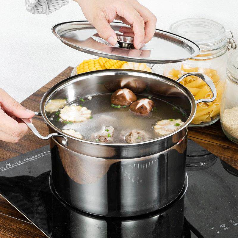 304 stainless steel soup pot with lid, small pot for cooking noodles, special pot for induction cooker, oil basin with lid, baby non-staple food pot