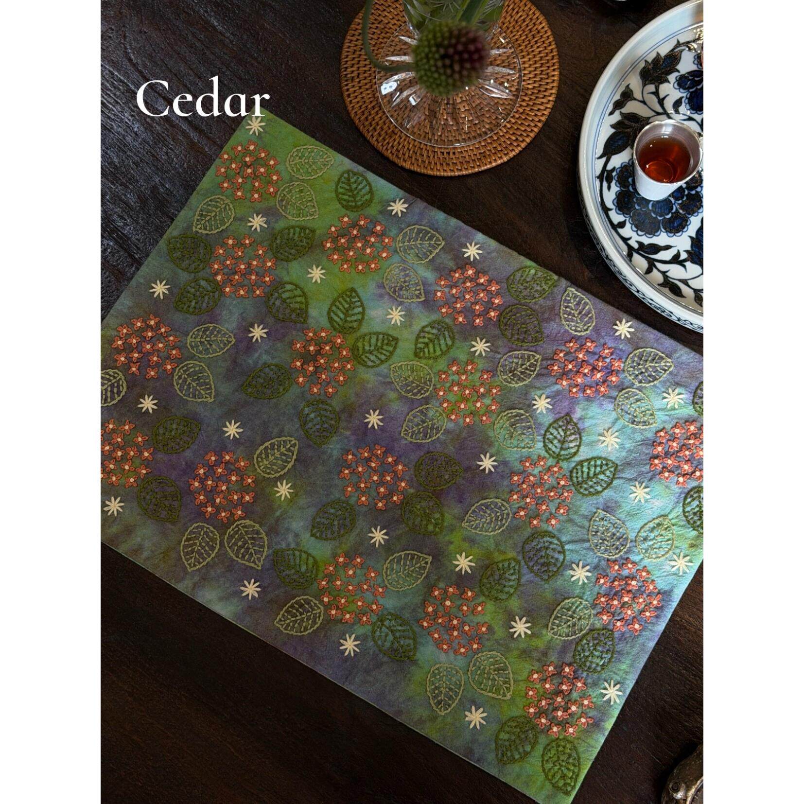 Hand embroidered Tang tea banquet table mats Chinese style high-end high-end tea sets dry tea mats