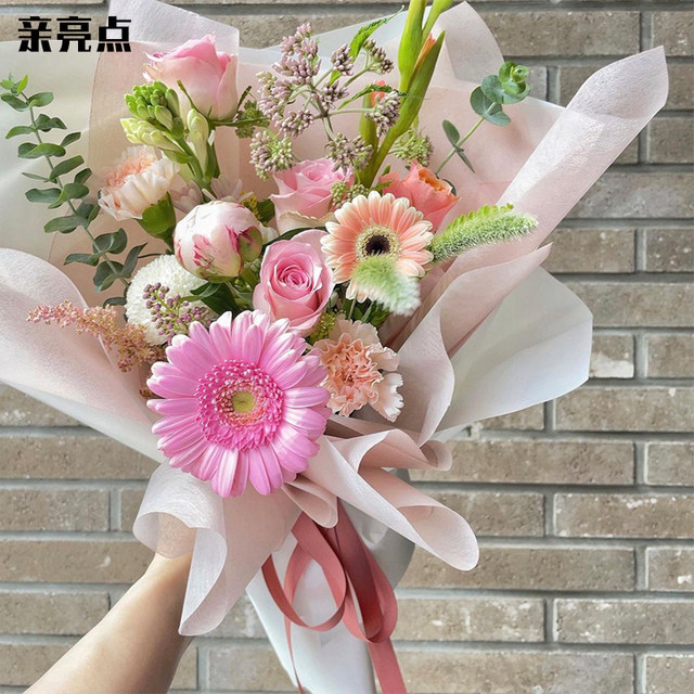 ນົມຝ້າຍມ້ວນ bouquet waterproof lined flower wrapping paper solid color tissue paper flower wrapping paper material florist flower art