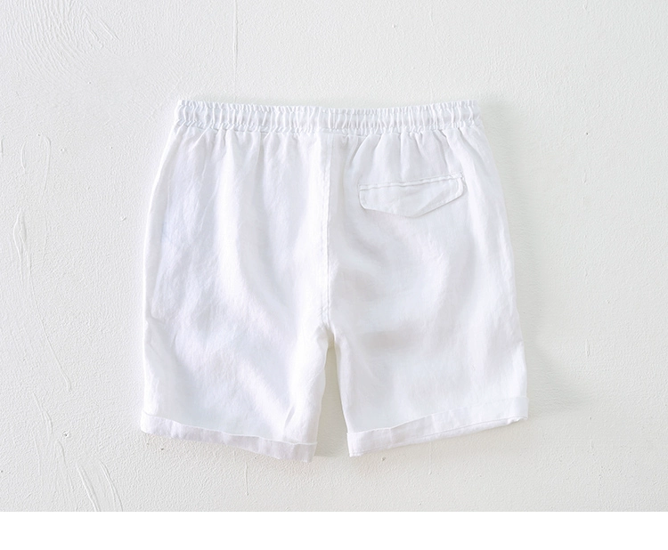 Mùa hè mỏng phần quần short vải lanh nam giản dị bãi biển bốn quần Nhật Bản retro quần cotton trắng - Crop Jeans