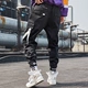 Thương hiệu hợp thời trang Velcro quần quai quần nam nhiều túi lỏng lẻo quần giản dị sinh viên thể thao hip-hop streamer - Quần Jogger