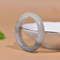 (Cat Home) Natural Hetian jade blue and white seed bracelet Xinjiang round jade bracelet womens fine strip jade bracelet