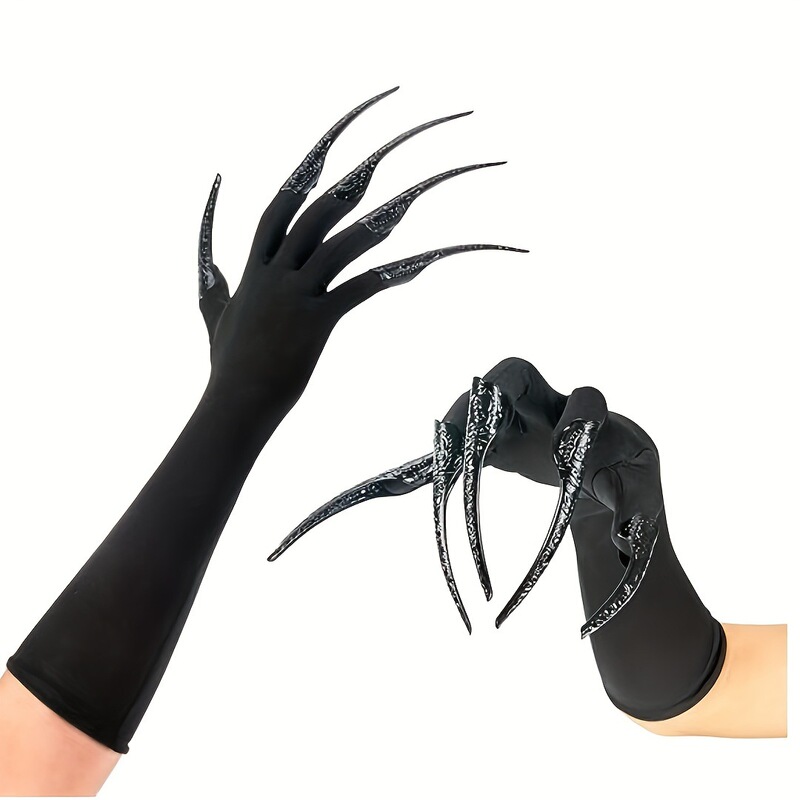 Halloween Nail Set Gothic Finger Claw Gloves Protective Gear Cosplay Performance Drama Dance Props Halloween Nail Set Gothic Finger Claw Gloves Protective Gear Cosplay Performance Drama Dance Props